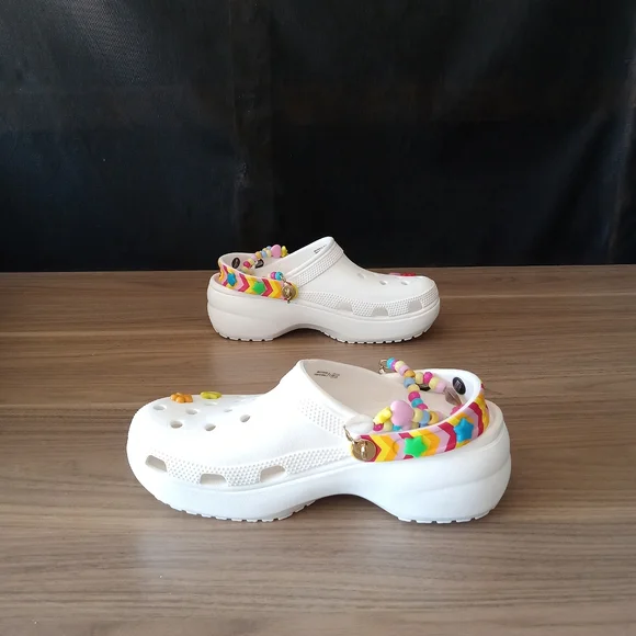 CROCS Shoes Crocscrocs Classic Rainbow White Festival Vibes